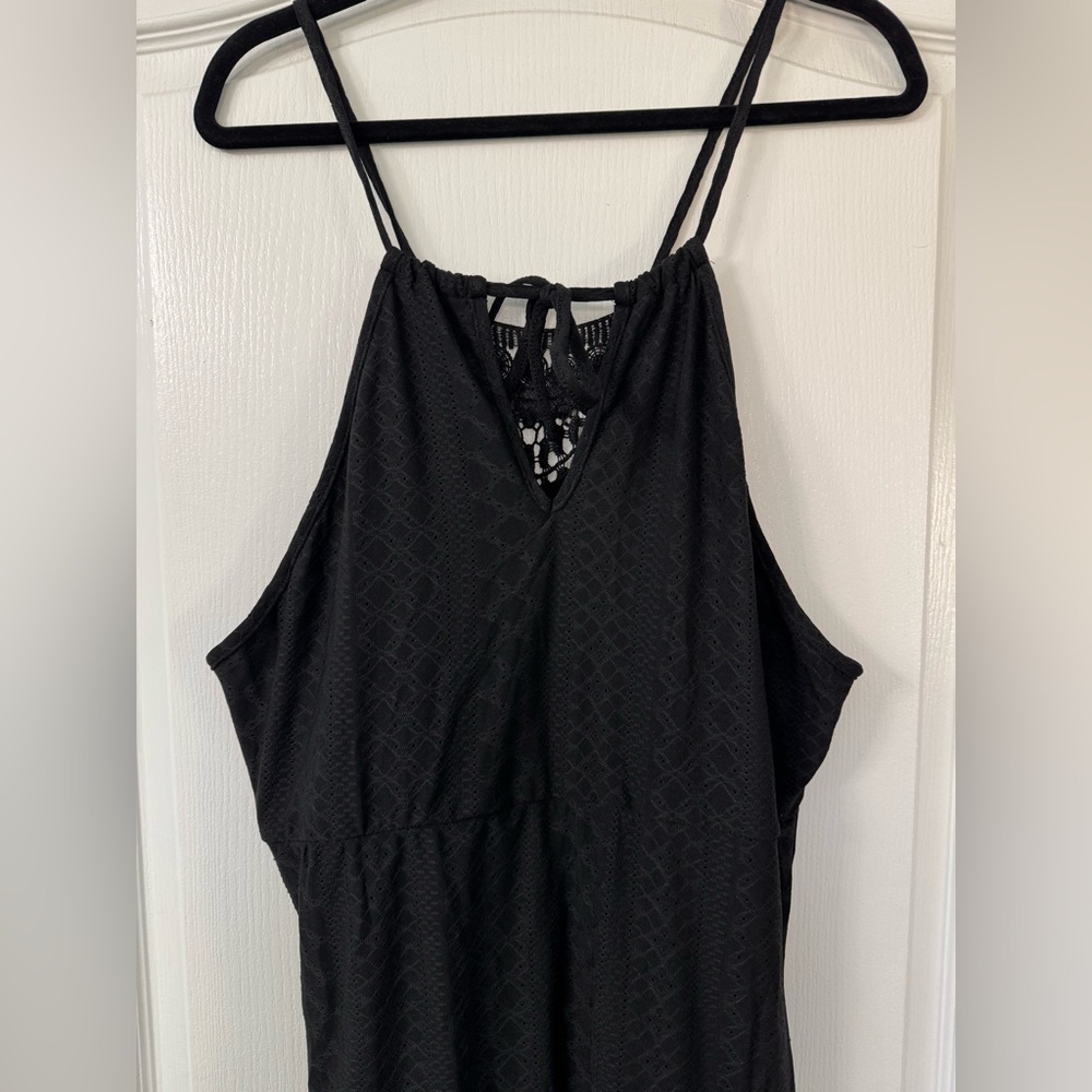 CHICME Halter Dress Hollow Out A Line with Eyelet Embroidery & Side Slit Plus - Picture 9 of 12